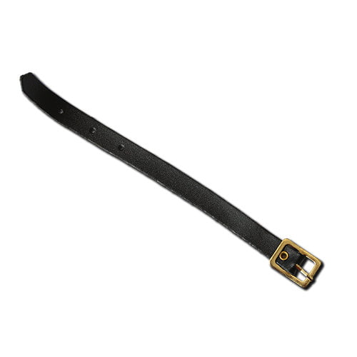 Black Leather Luggage Strap with Copper Buckle