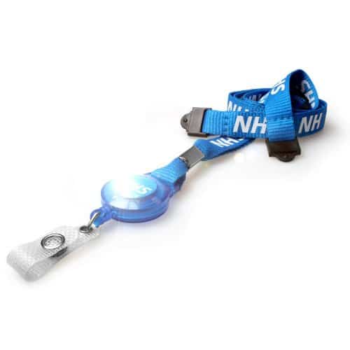 Pre-Printed NHS Safety Breakaway Lanyard with Integrated Yoyo Badge Reel