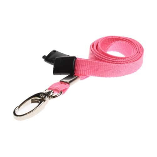 pink Safety Breakaway 10mm Lanyard with Metal Lobster Clip