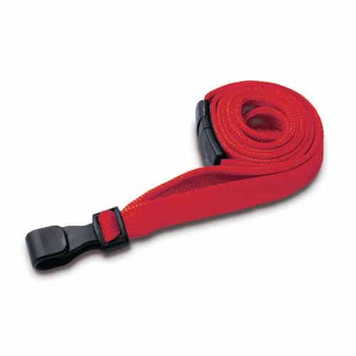 Safety Breakaway Tubular Fabric Lanyard with Plastic J Clip red