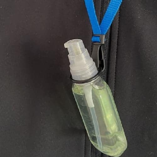 Lanyard Holding Hand Sanitiser Bottle with O Ring